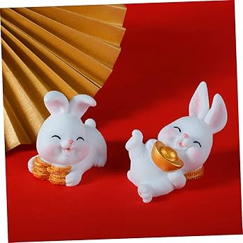 Amazon.co.jp: FONDOTIN 6個兎年デスクトップチュア飾り